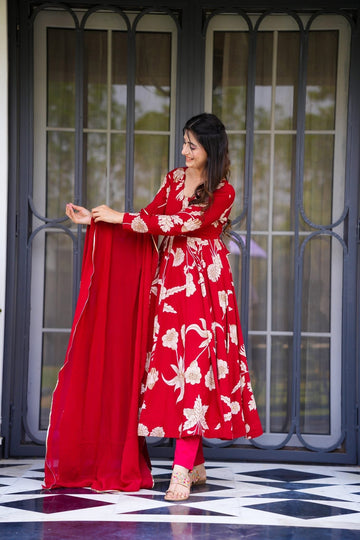 Flame Lily Red Suit Set