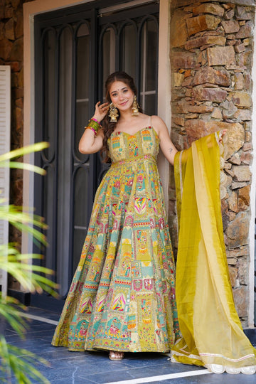 Dastaan Yellow Maxi Set