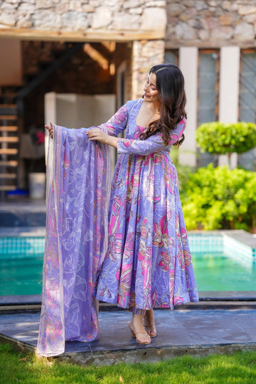 Lavender Sky Cotton Suit Set