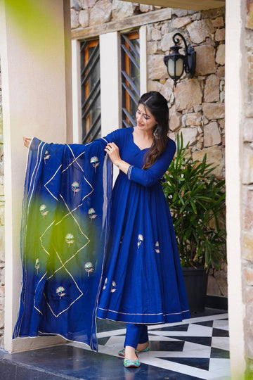 Vartika Blue Cotton Suit Set