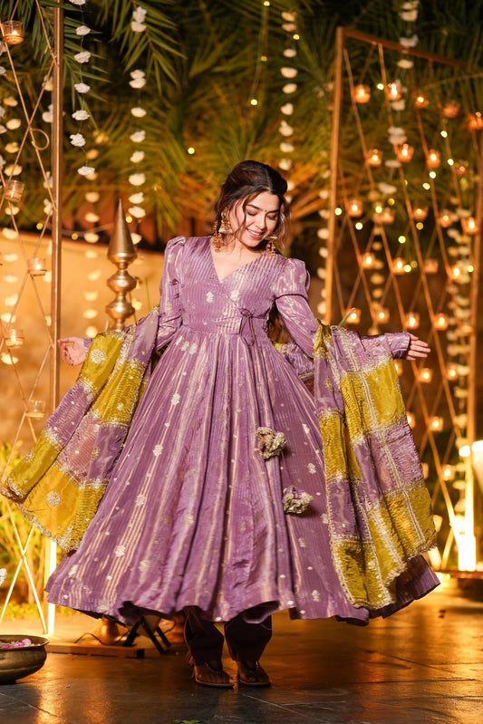 Aarunika Silk Wedding Wear Anarkali Suit Set