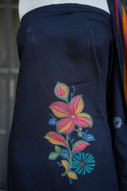 Maira Black Unstitched Suit Set