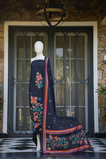 Maira Black Unstitched Suit Set