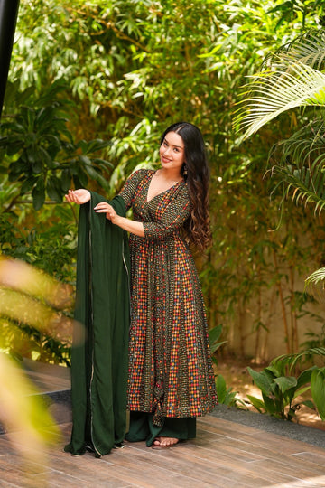 Rehira Emerald Rayon  Suit Set