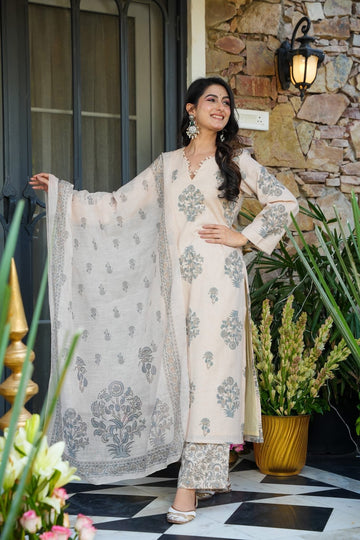 Safrin Blockprinted Cotton Kurta Set