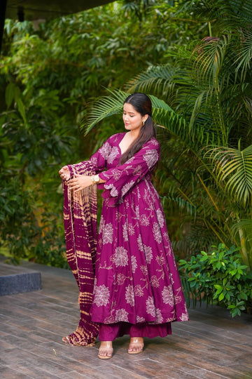 Maaya Scarlet Rayon Suit Set