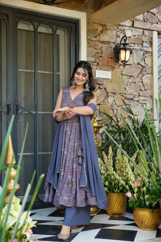 Rivya Midblush Rayon Suit Set