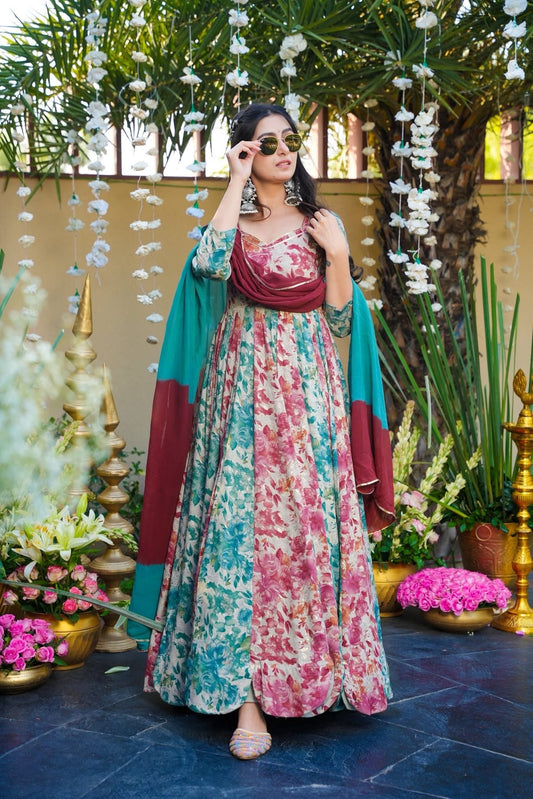 Arwa Jade Rayon Maxi Set