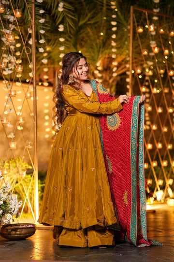 Gulrukh Rang Silk Anarkali Suit Set