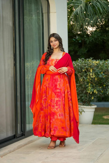 Vibrant rich organza suit set