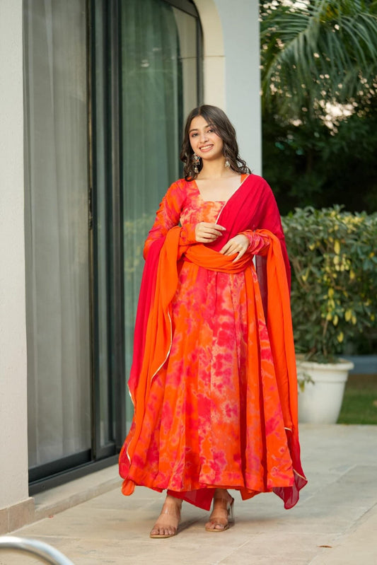 Vibrant rich organza suit set