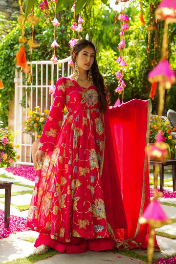 Festive Firoza Organza Suit Set