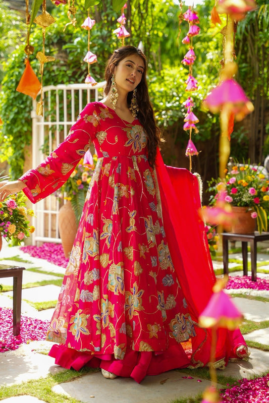 Festive Firoza Organza Suit Set