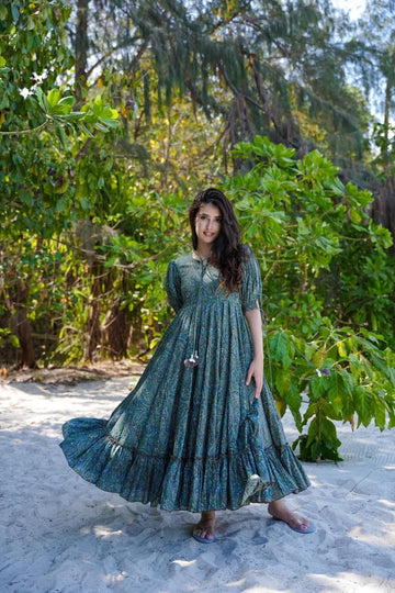 Jade Tide Cotton Dress