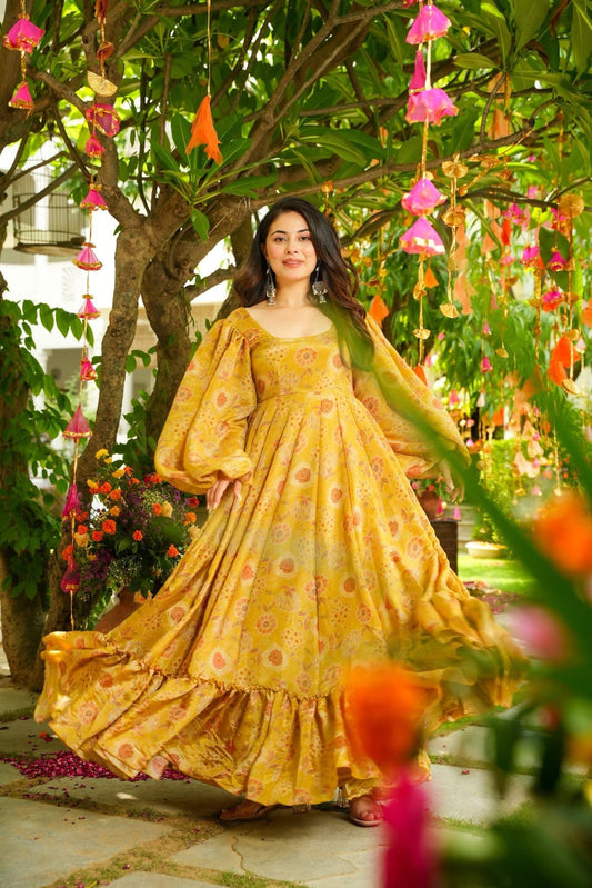 Zaafran Zest Organza Dress
