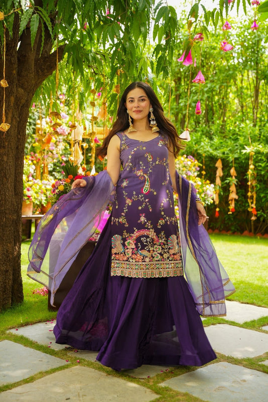 Peacock Majesty Sharara Set