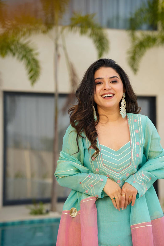 Cloudy Marshmallow cosmos kurta palazzo set