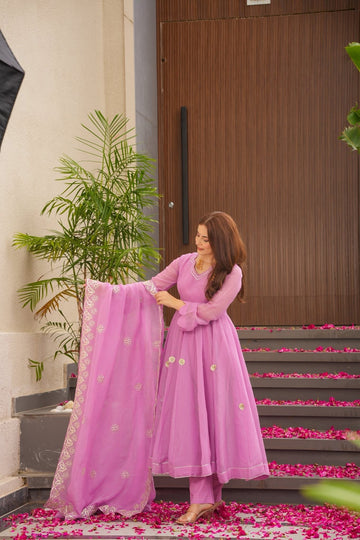 Lilac Zeen Crushed Tissue Suit Set