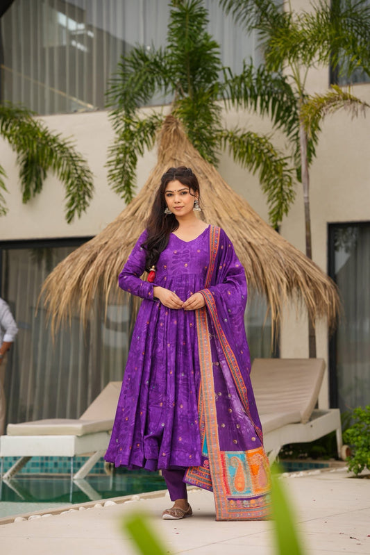 Mridya Silk Anarkali Suit Set with Dupatta