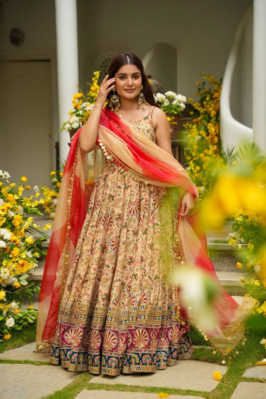 Ridhanya Clinker Festive Heavy Maxi Set