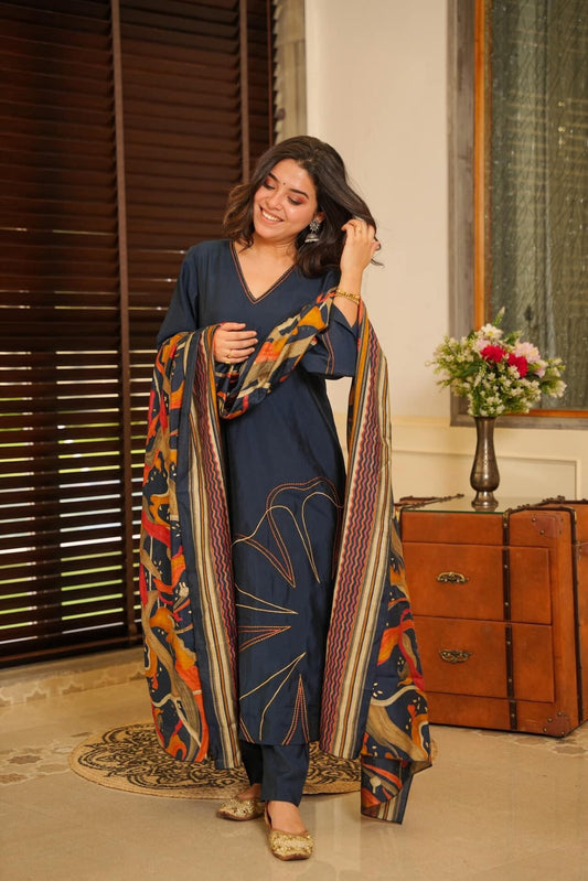 Dhayani blue kurta set