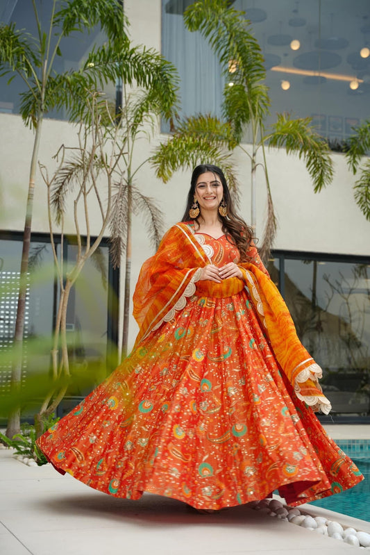 Autumn Blaze Orange Maxi Set