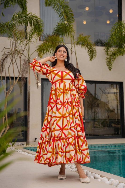 Rustic Maze Cotton Dress