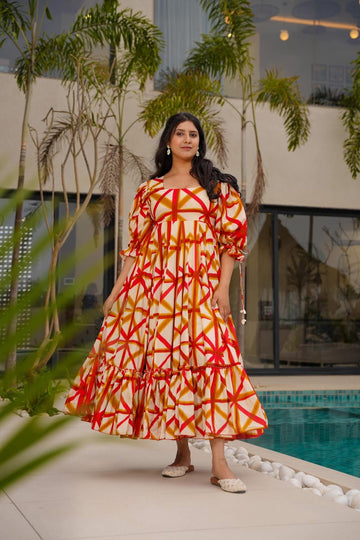 Rustic Maze Cotton Dress