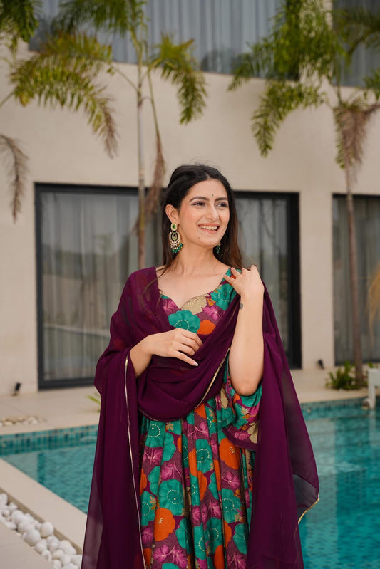 Vivid Harmony Muslin Suit Set