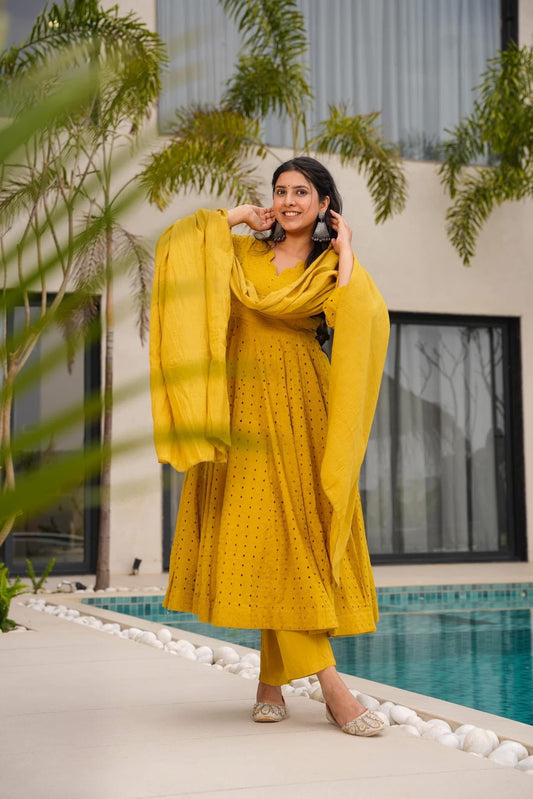 Honey Drizzle Mustard Suit Set