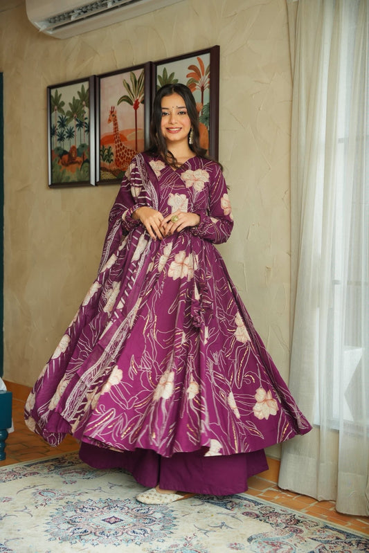 Avishi Cotton Anarkali Suit Set