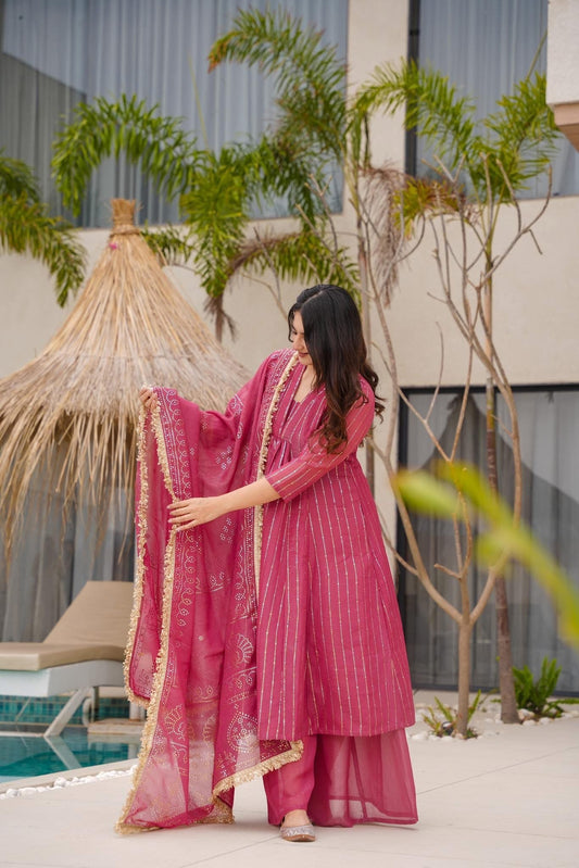 Wine Sparkle Suit Set