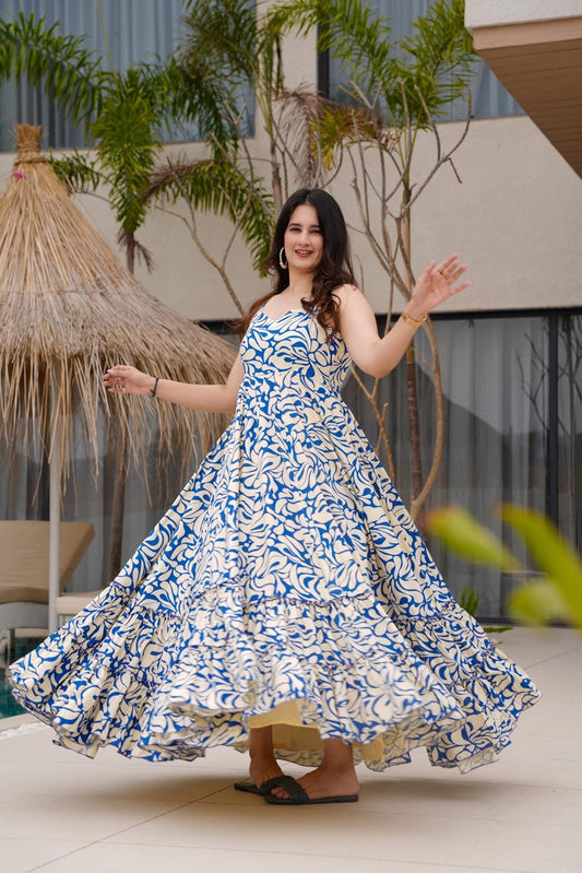 Coastal Charm Blue Maxi Dress