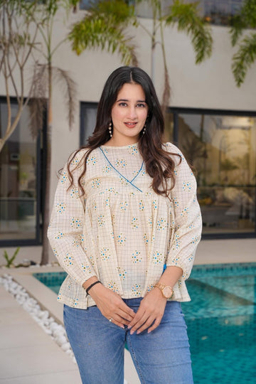 Boho Summer Ivory Top