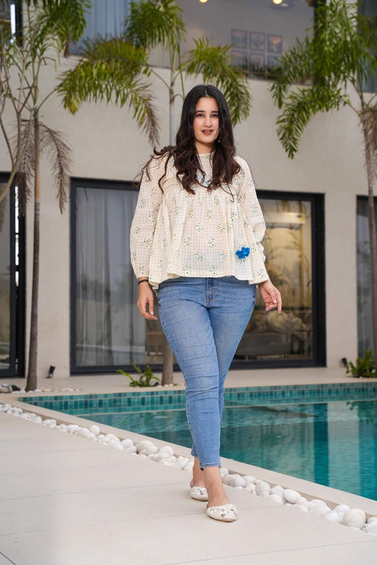 Boho Summer Ivory Top