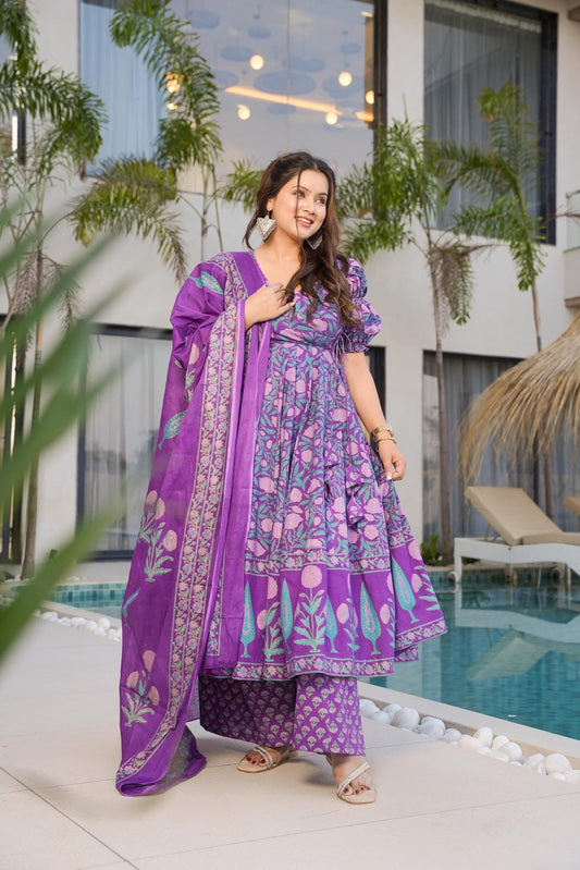 Orchid Harmony Cotton Suit Set