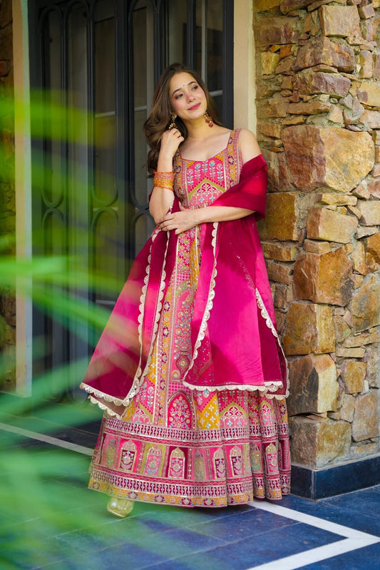 Royal Radiance Pink Anarkali Maxi