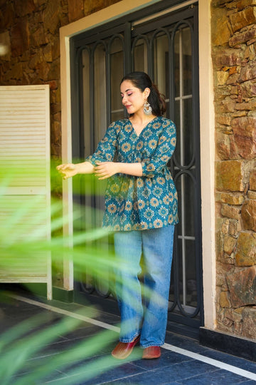 Flora Flare Cotton Top